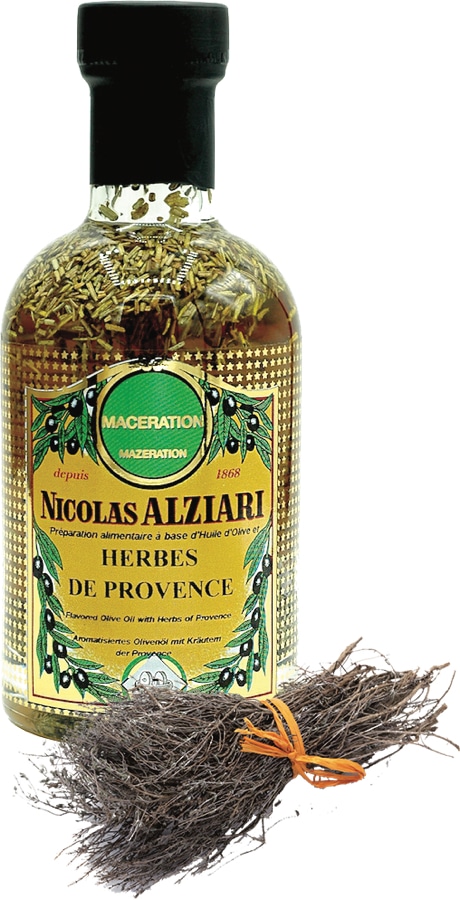Projet TD Design - Alziari - Huiles d'olive, huiles de macération - 1454 huile herbes de provence 200ml - ambiance